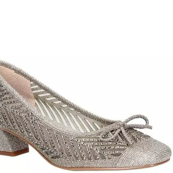 J. Renee' Saila Shoes - PEWTER DANCE GLITTER - Size 7W - Picture 1 of 6